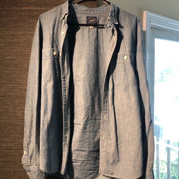 J. Crew Denim Collared Long Sleeve - Picture 2 of 3